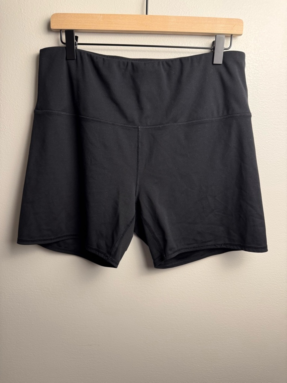 **2 PAIRS-RBX High-Waist Biker Shorts Sz 1X Polyester/Spandex, Black and Teal